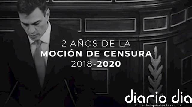 Casado recuerda los dos años de la "injusta" moción de censura de Sánchez: "Han degradado las instituciones"
