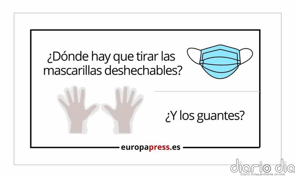¿Dónde hay que tirar las mascarillas desechables? ¿Y los guantes?