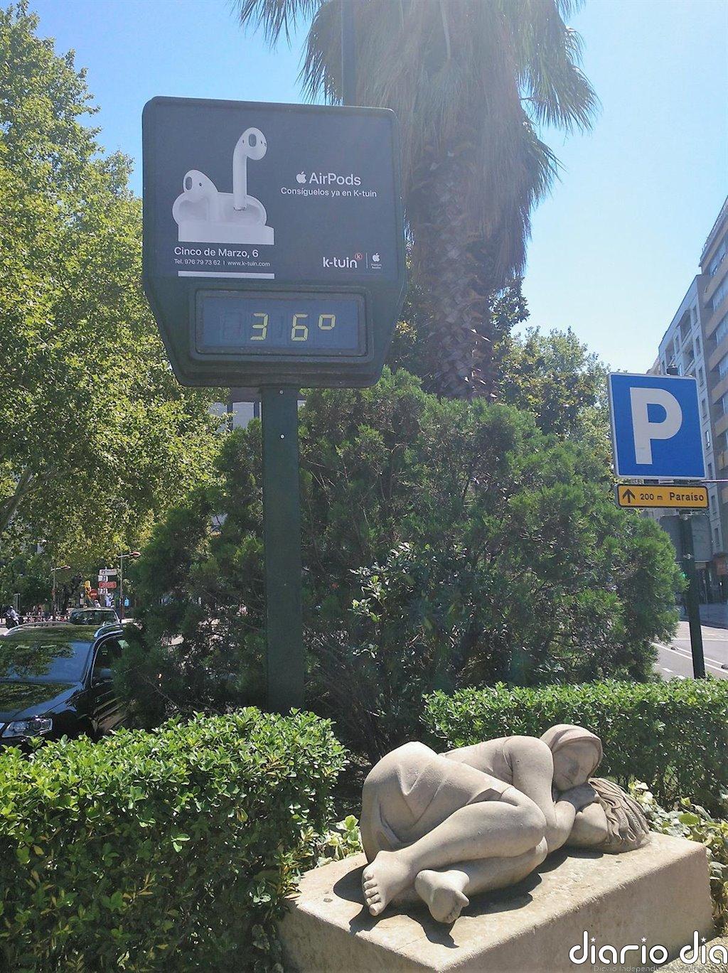 Aviso amarillo por temperaturas máximas de hasta 37 grados en las Cinco Villas y la ribera del Ebro