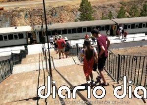 Buena afluencia de visitantes en el Parque Minero de Riotinto, en Huelva, el primer día de reapertura