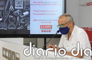 CCOO alerta de que el inicio del curso en Sevilla será "caótico e incierto" por la "inacción" de Educación