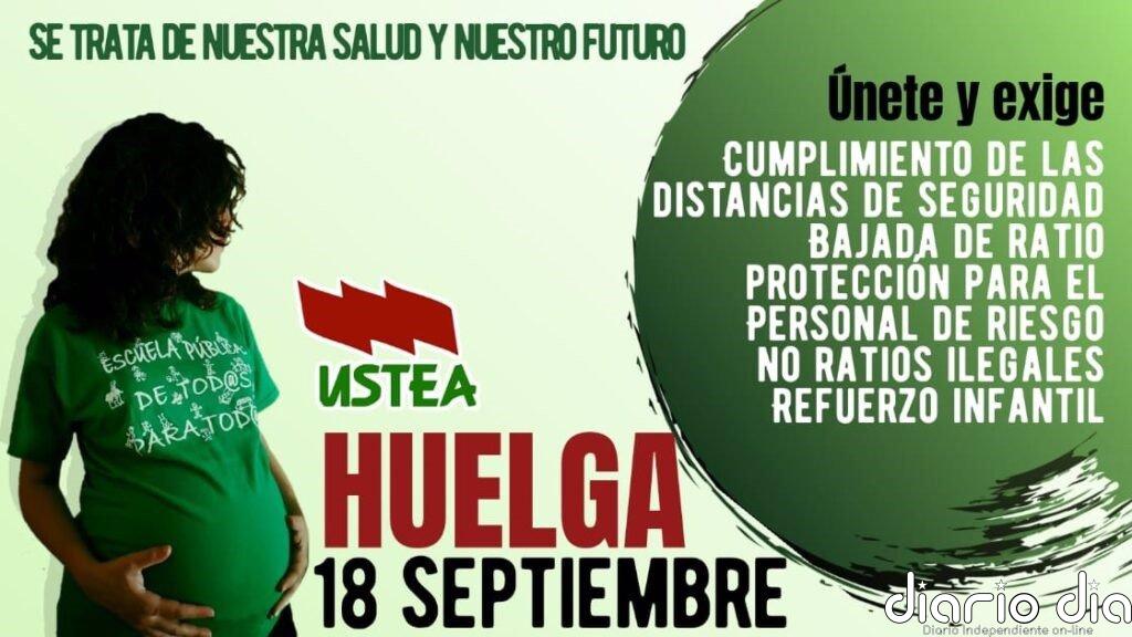 CCOO y Ustea convocan huelga educativa el día 18 para exigir medidas preventivas "reales" en los centros contra el Covid