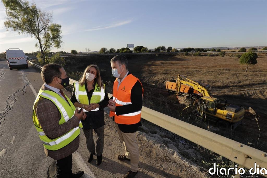La Junta actúa para estabilizar el terraplén del enlace de la A-92 con Mairena del Alcor (Sevilla)