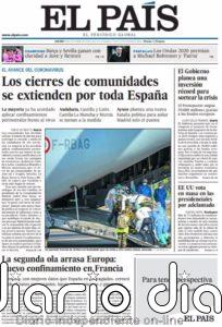 Las portadas de los periódicos del jueves 29 de octubre