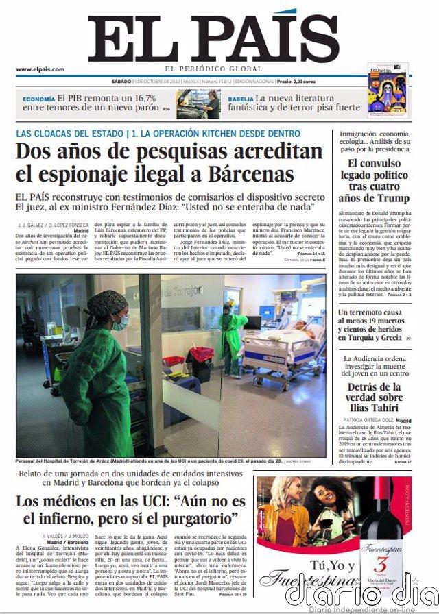 Las portadas de los periódicos del sábado 31 de octubre