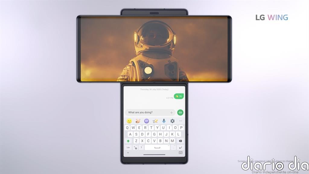 LG WING llega a España: el 'smartphone' con pantalla giratoria con el que LG quiere "revitalizar el mercado"