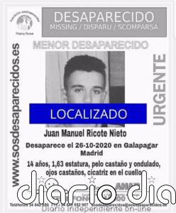 Aparece en buen estado uno de los menores desaparecidos desde hace 8 días en Galapagar