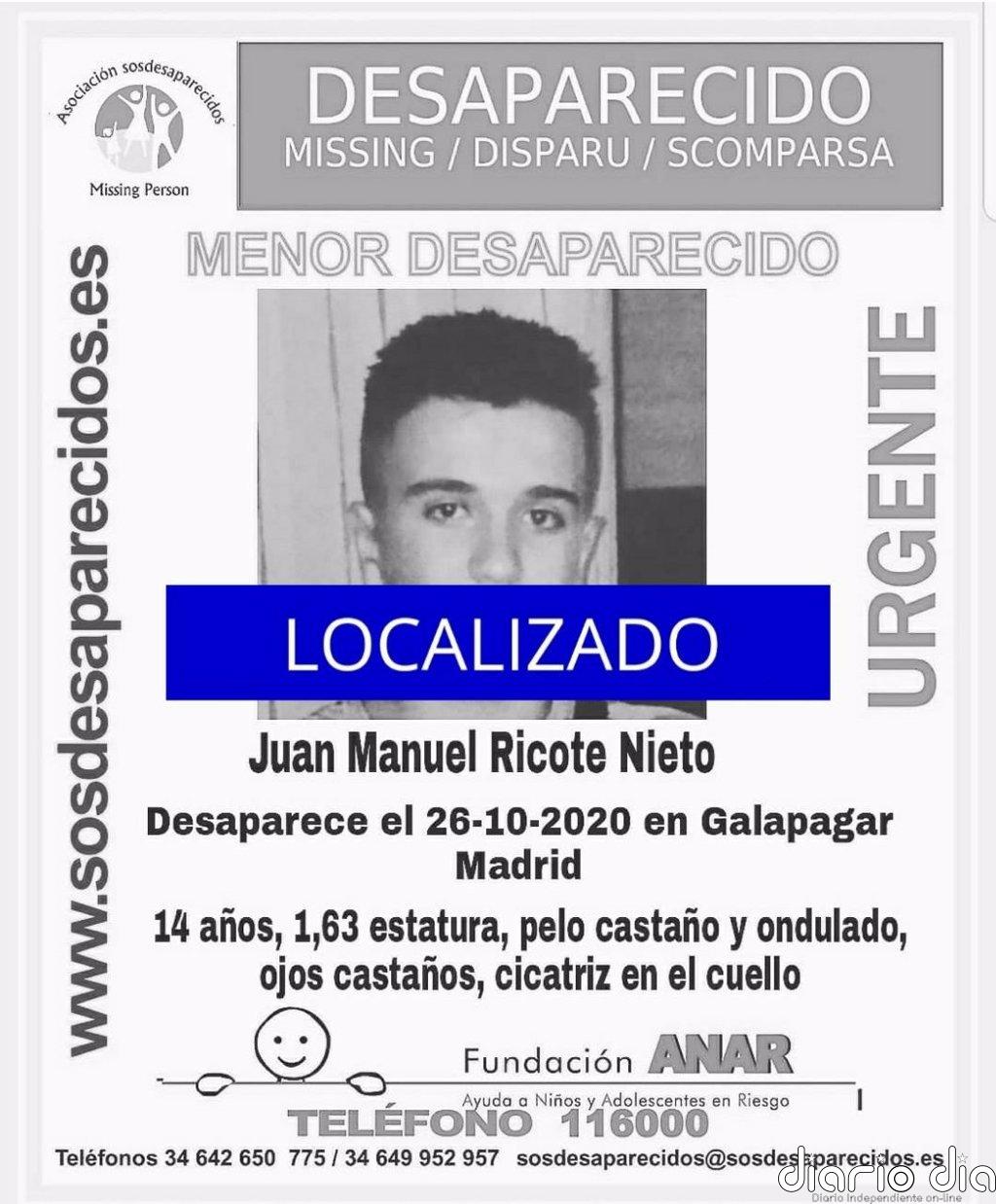 Aparece en buen estado uno de los menores desaparecidos desde hace 8 días en Galapagar