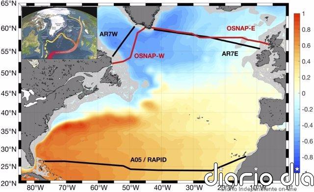 Circulación oceánica sigue estable en el cambiante Atlántico Norte