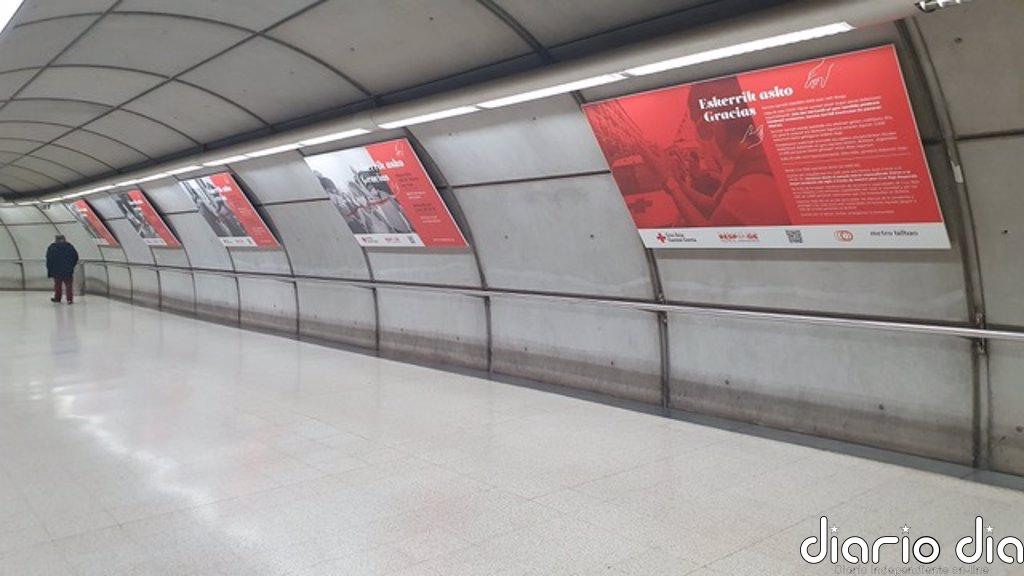 Cruz Roja Bizkaia visibiliza la solidaridad de los colectivos sociales en la pandemia con una exposición en Metro Bilbao