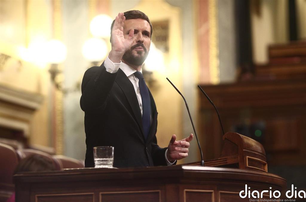 Casado afea al Gobierno su "irrelevancia" en política exterior y que se niegue a pactar con el PP