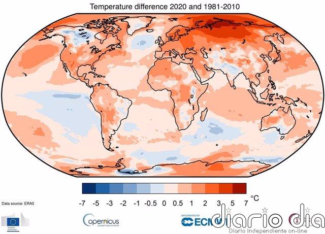 2020 empata con 2016 como año más cálido registrado en el mundo
