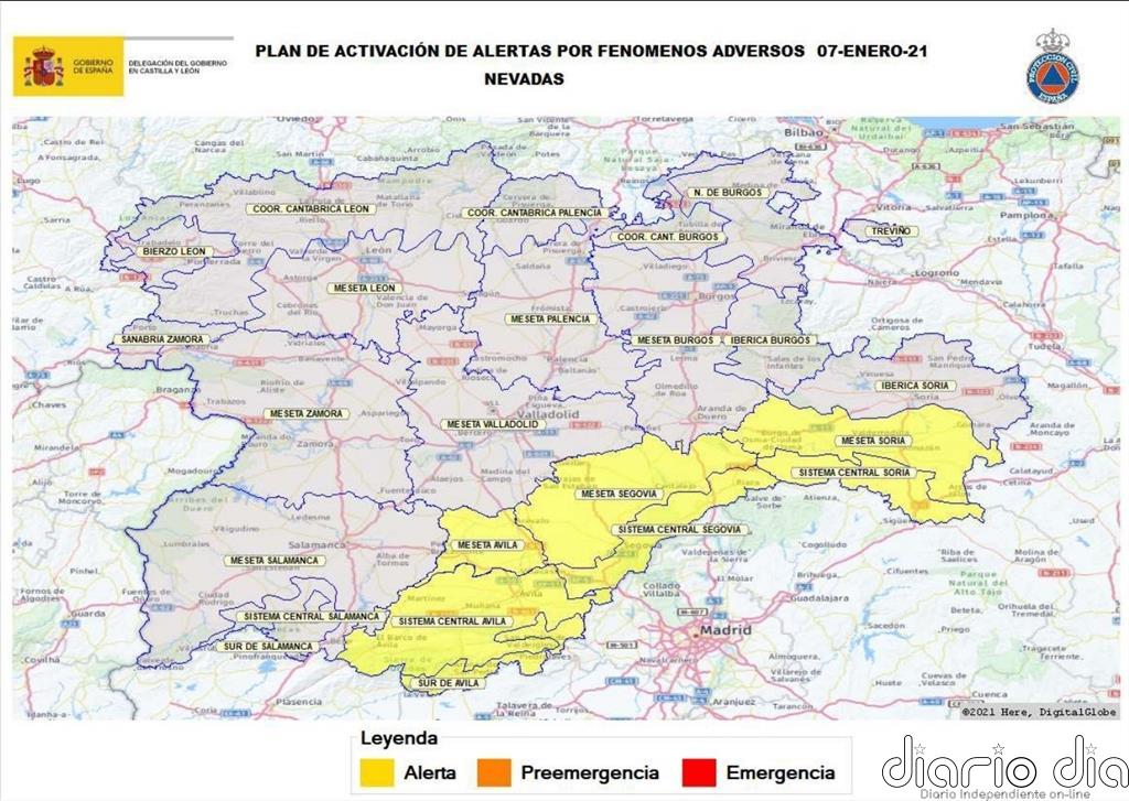 Desactivada la alerta por nevadas prevista para el jueves en Ávila, Segovia y la mitad sur de la provincia de Soria