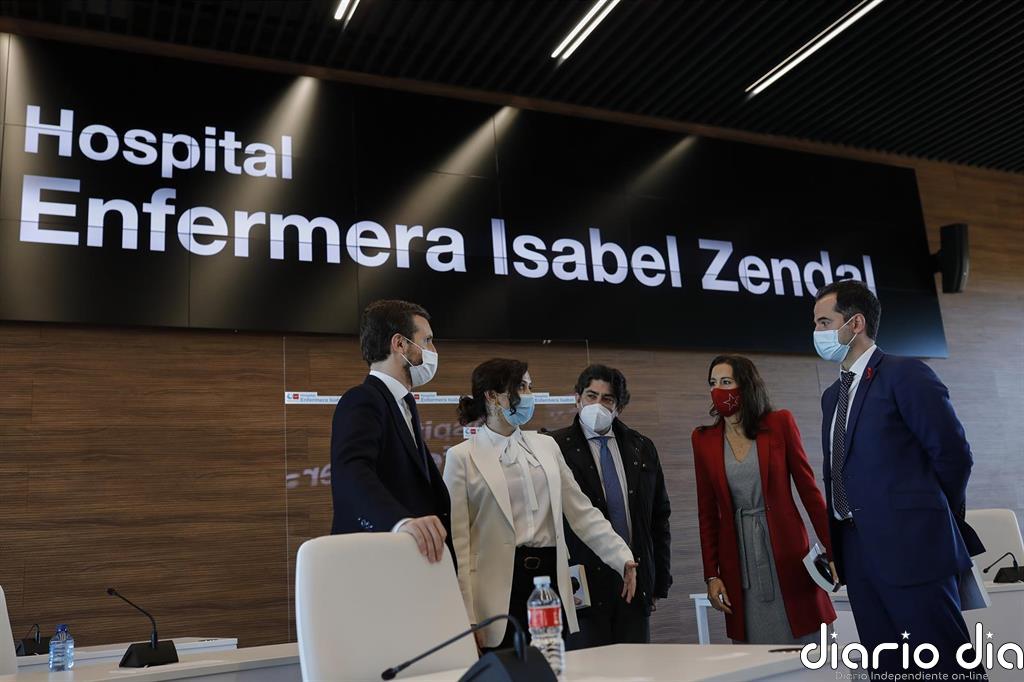 Casado y cargos del PP censuran las críticas de "la izquierda" al hospital Zendal y ven "miserables" los "sabotajes"