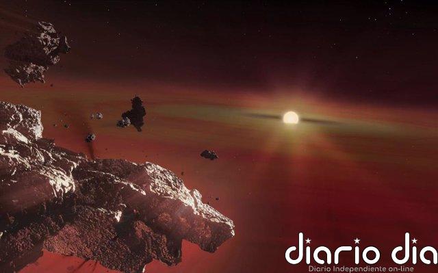 Cáscaras de mundos terrestres halladas en estrellas moribundas Restos de corteza planetaria que se desintegran bajo las fuerzas de las mareas alrededor de una enana blanca fría. El material del disco se vaporiza cerca de la estrella central y fluye hacia la atmósfera de la enana blanca.