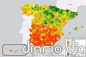 ¿Barrio rico o barrio pobre? Este mapa muestra la renta media por municipios, calle a calle