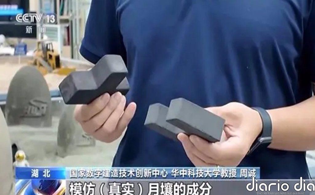 China experimenta con 'ladrillos lunares' más fuertes que el hormigón