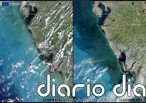 Copernicus elige como imagen del día la costa oeste de Florida antes y después del huracán 'Milton'