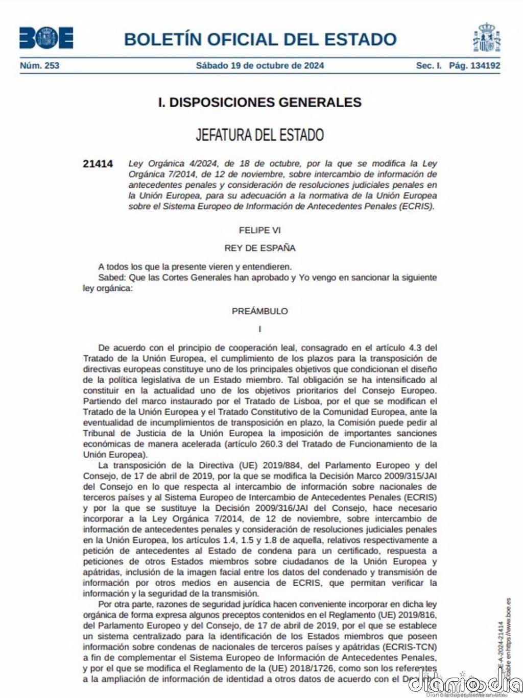 El BOE publica la ley que beneficia a etarras, que entrará en vigor dentro de 20 días