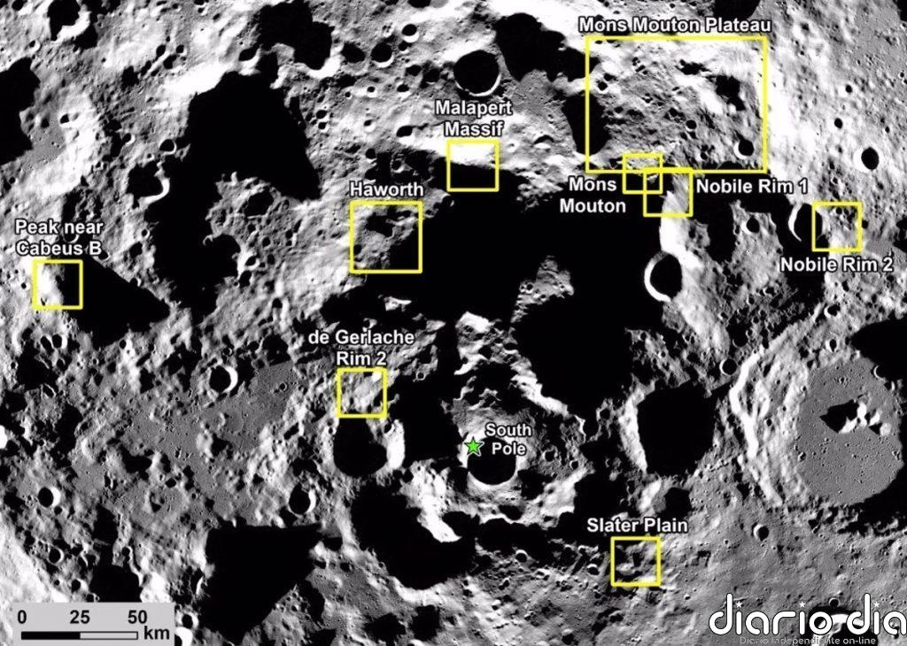 La NASA elige nueve posibles destinos para el regreso humano a la Luna