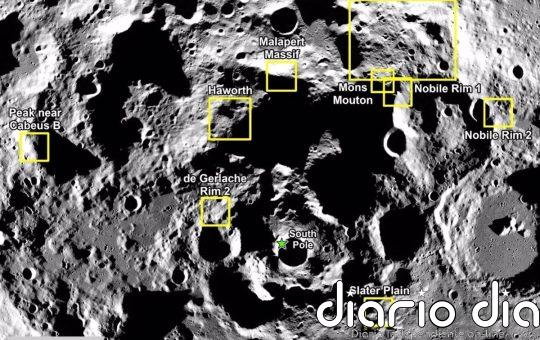 La NASA elige nueve posibles destinos para el regreso humano a la Luna