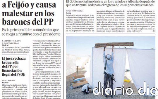 Las portadas de los periódicos del martes 22 de octubre