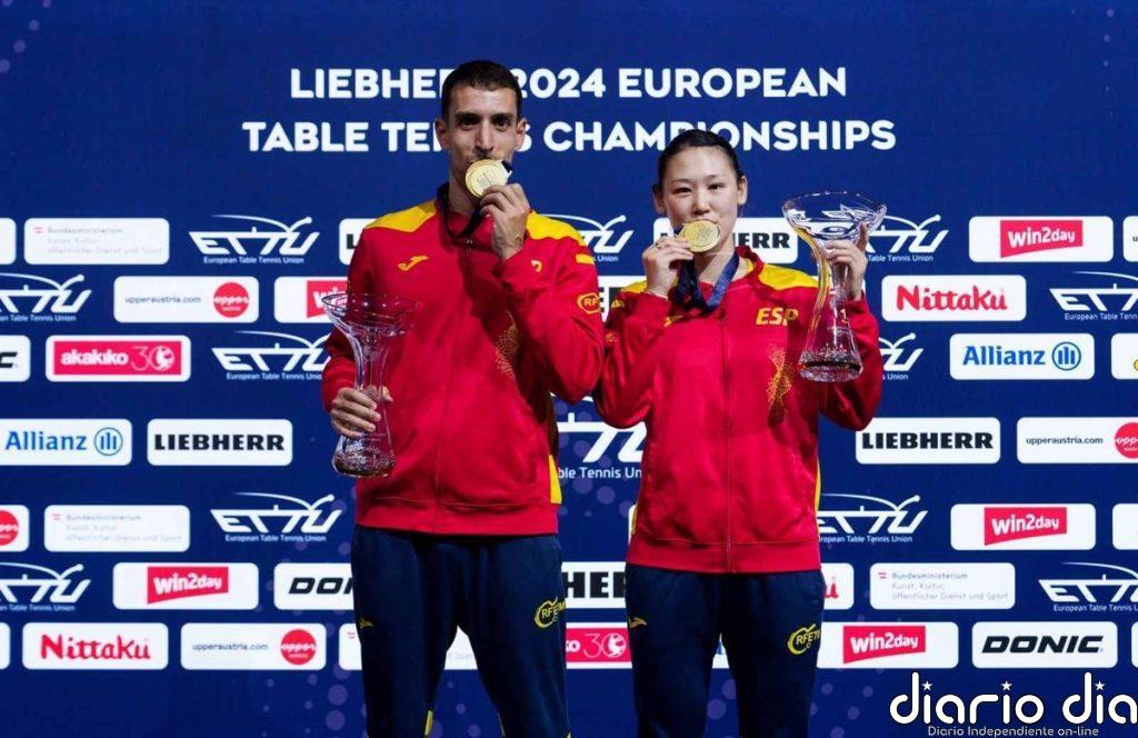 María Xiao y Álvaro Robles se proclaman campeones de Europa del dobles mixto en tenis de mesa