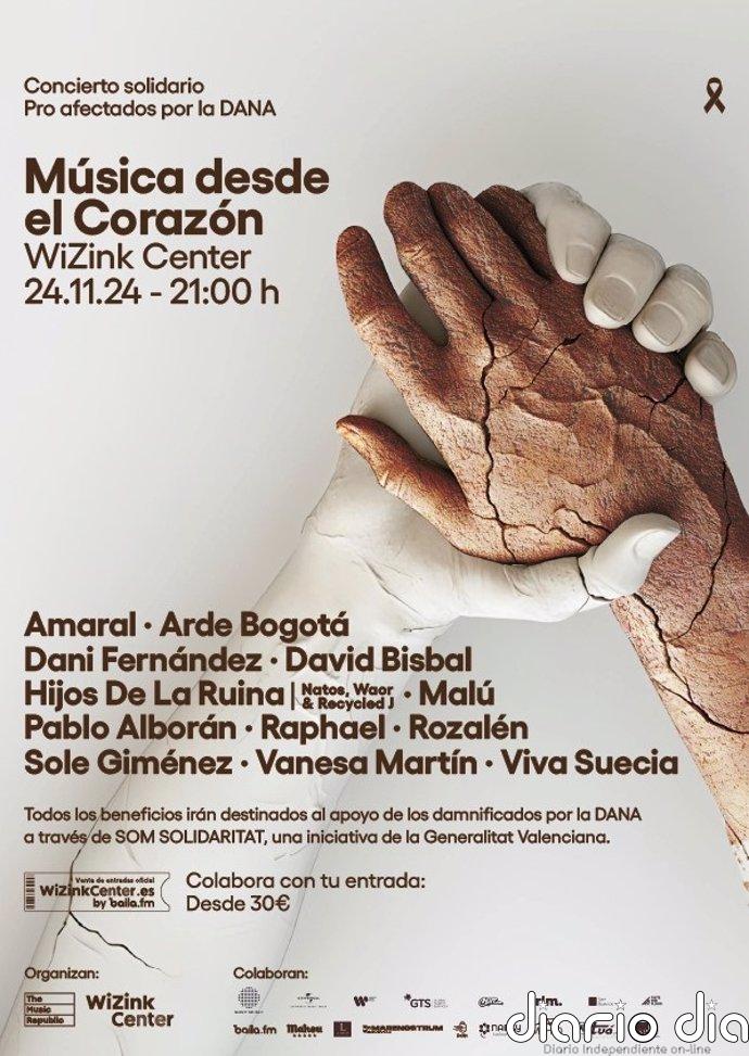 Amaral, Arde Bogotá, Bisbal o Raphael realizarán un concierto solidario en Madrid por las víctimas de la DANA