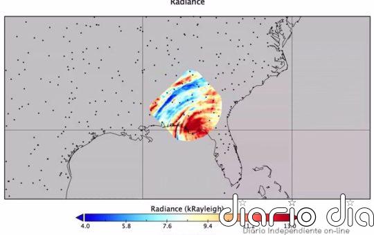 Ondas de gravedad del huracán Helene registradas desde la órbita