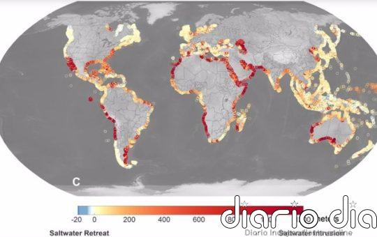 Intrusión generalizada de agua salada en acuíferos costeros para 2100