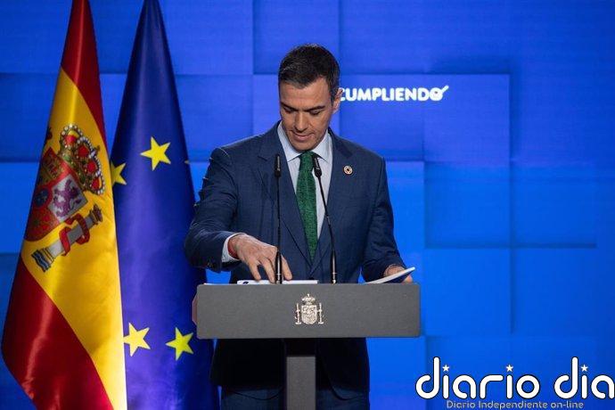 Sánchez confirma que se reunirá con Puigdemont y Junqueras, pero no concreta la fecha El presidente del Gobierno, Pedro Sánchez, durante una rueda de prensa posterior a la reunión del Consejo de Ministros, a 23 de diciembre de 2024, en Madrid (España). Durante su comparecencia, el presidente del Ejecutivo ha hecho balance del curso polític