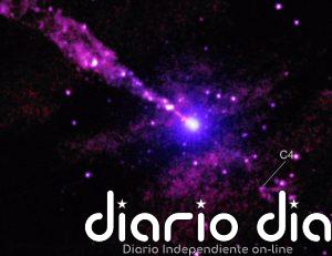 Un chorro de agujero negro tropieza con algo en la oscuridad