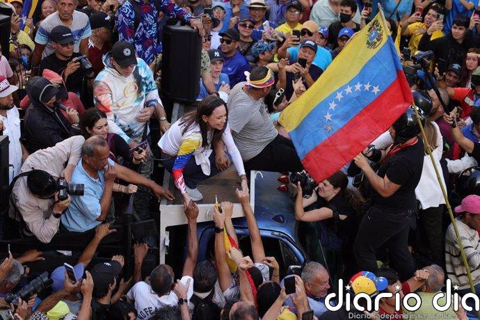 El equipo de campaña de María Corina Machado anuncia la liberación de la opositora venezolana