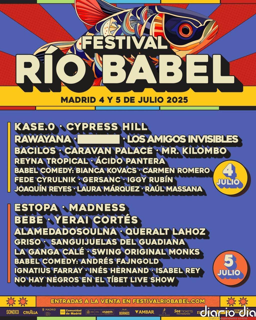El festival Río Babel confirma a Yerai Cortés, Bebe o Caravan Palace, además del escenario Babel Comedy, para humoristas