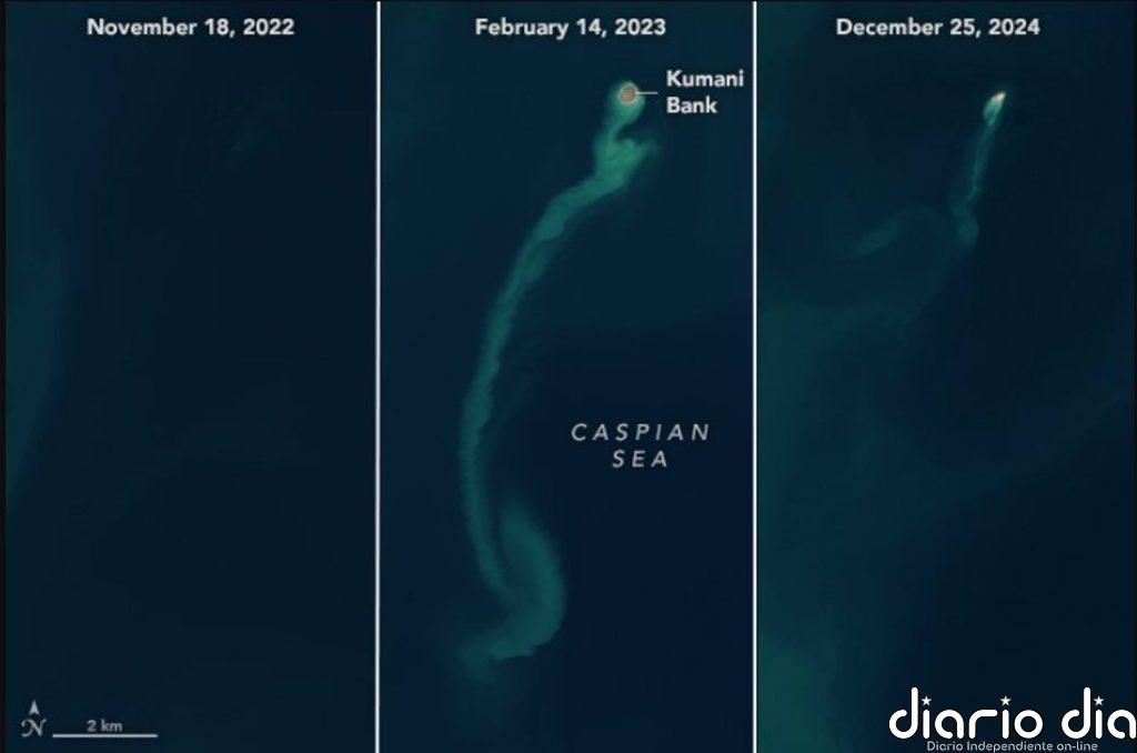 Satélites detectan una isla 'fantasma' en medio del Caspio
