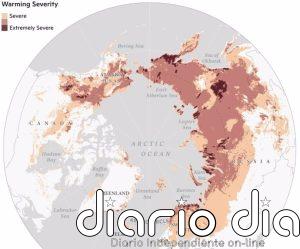 Un mapa revela puntos críticos de calentamiento cerca del Ártico
