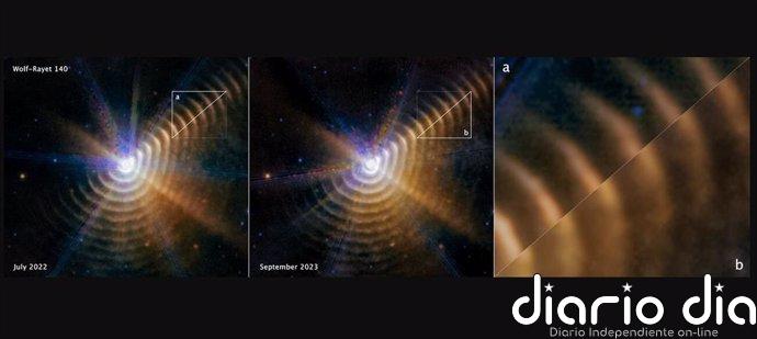 Webb observa capas de polvo ricas en carbono en un sistema estelar