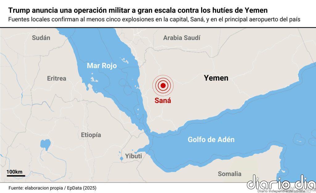 Trump avisa a Irán con el comienzo de una operación militar a gran escala contra los hutíes de Yemen