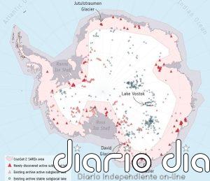 Docenas de nuevos lagos descubiertos bajo el hielo de la Antártida