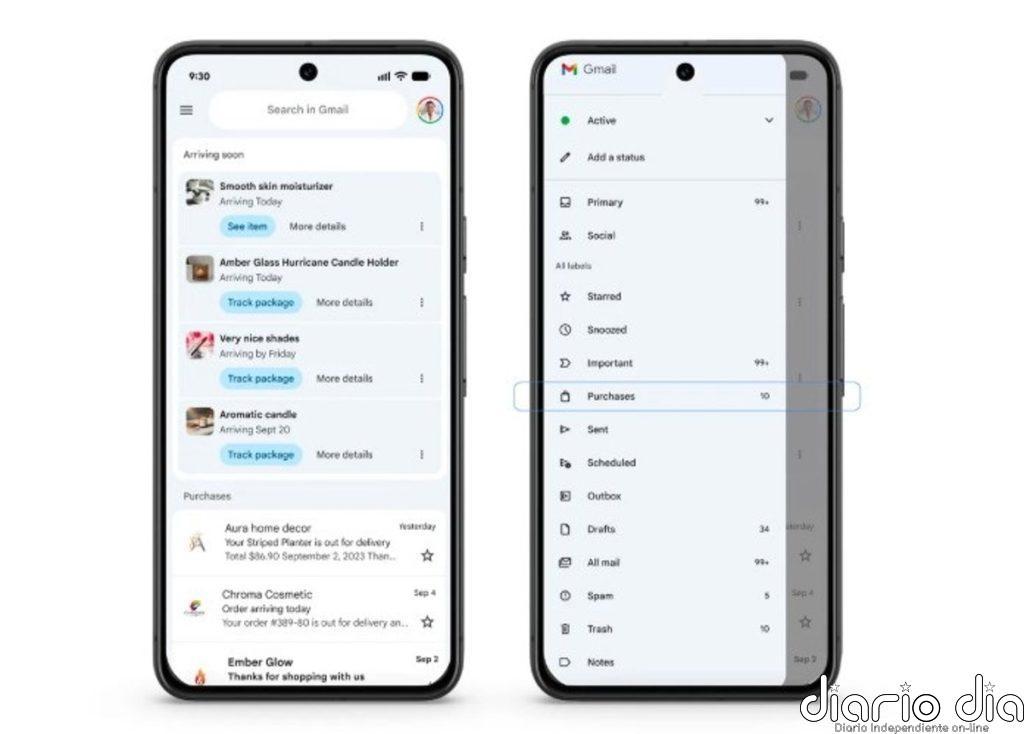 Google implementará una nueva vista para seguir las compras y entregas en Gmail