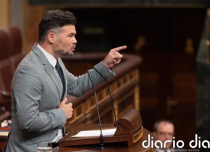 Rufián reprocha al Gobierno que el embargo de armas a Israel llega "tarde y mal"