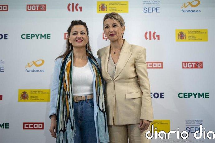 Yolanda Díaz defiende que el veto de Israel a ella y a Sira Rego justifica romper relaciones con el país Archivo - La vicepresidenta segunda y ministra de Trabajo y Economía Social, Yolanda Díaz, y la ministra de Juventud e Infancia, Sira Rego, participan en el acto "Juventud - Precariedad", en el Auditorio Espacio Fundae, a 23 de mayo de 2025, en Madrid (E