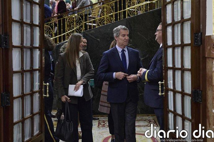 Feijóo celebra que el Congreso tumbe "la última treta" de Sánchez con el decreto de escudo social y "los inquiokupas" El presidente del Partido Popular, Alberto Núñez Feijóo, durante una sesión plenaria, en el Congreso de los Diputados, a 26 de febrero de 2026, en Madrid (España).