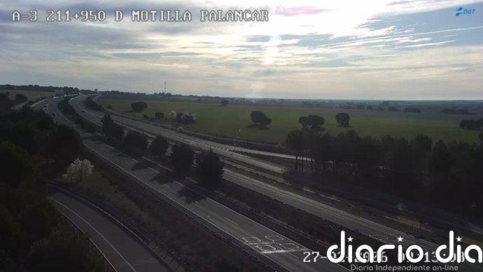 Investigada una conductora por circular 33 kilómetros en sentido contrario por la A-3 en Cuenca