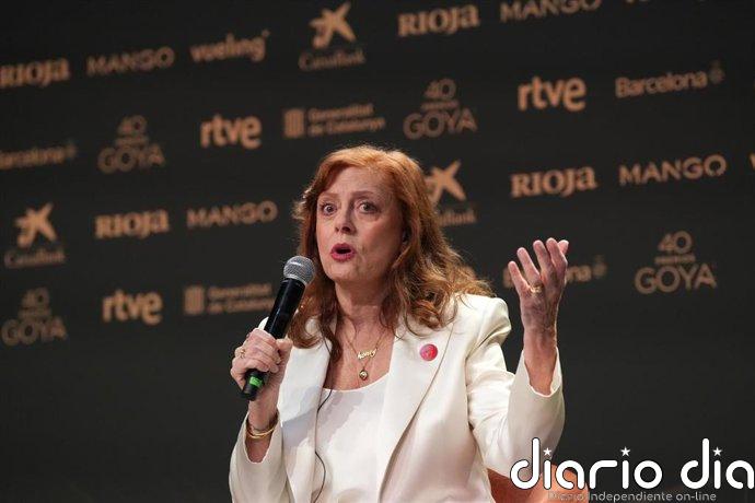 Susan Sarandon, Goya Internacional, destaca el apoyo de España a Gaza: "Es importante para nosotros"