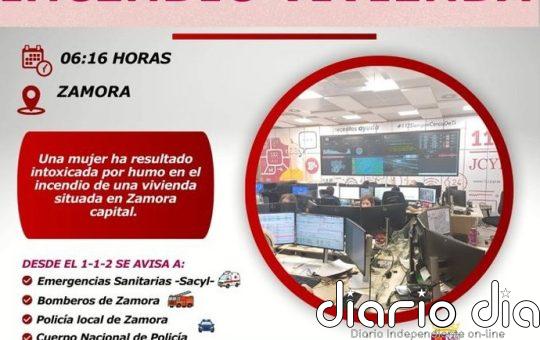 Una mujer de 88 años resulta intoxicada por humo en el incendio de una vivienda en Zamora