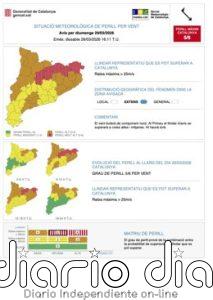 6 comarcas de Girona, Lleida y Barcelona reciben ES-Alert por el viento este fin de semana