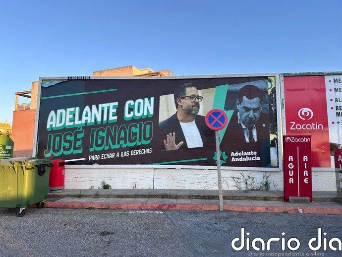 Adelante pega las primeras vallas electorales de su candidato a la Junta: "Con José Ignacio para echar a las derechas"