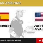 Alejandro Davidovich Fokina - Zachary Svajda, en directo hoy: sigue el partido de BNP Paribas Open