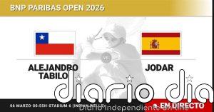 Alejandro Tabilo - Rafael Jodar, en directo hoy: sigue el partido de BNP Paribas Open